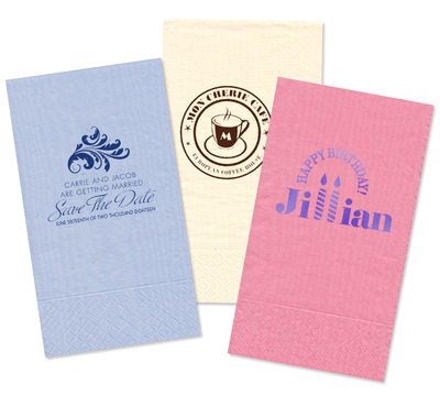 Custom Moire Guest Towels with Your 1-Color Artwork